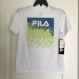 NWT Fila Boys Pixelated Logo Tee Size 10-12